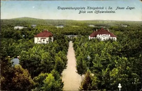 Ak Königsbrück in der Oberlausitz, Truppenübungsplatz, Neues Lager, Blick vom Offizierskasino