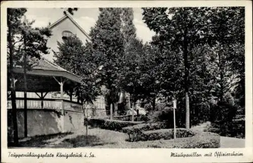 Ak Königsbrück in der Oberlausitz, Truppenübungsplatz, Musikpavillon mit Offiziersheim