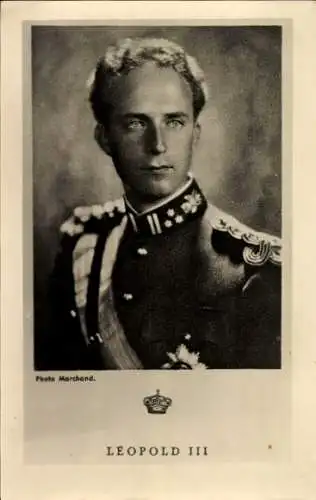 Ak König Leopold III von Belgien, Portrait, Uniform