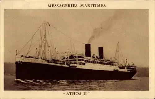 Ak Paquebot Athos II, Messageries Maritimes, MM