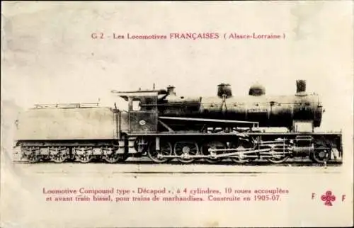 Ak Les Locomotives Francaises, Alsace Lorraine, Machine Type Decapod