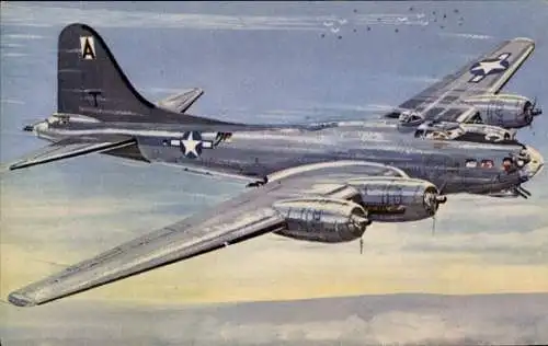 Künstler Ak Petit, L., Amerikanisches Kampfflugzeug, Boeing B-17 Flying Fortress