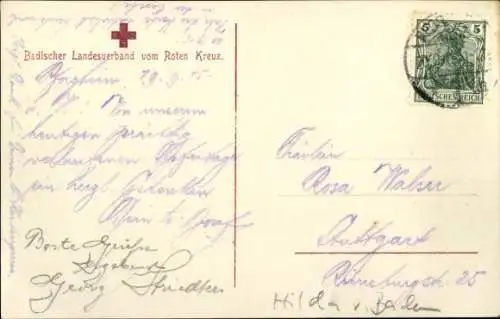 Ak Hilda von Nassau, Großherzogin von Baden, Badischer Landesverein vom Roten Kreuz