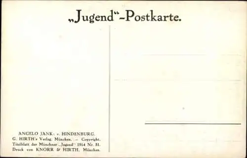 Künstler Ak Jank, A., Generalfeldmarschall Paul von Hindenburg, Uniform