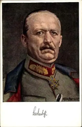 Künstler Ak Antlers, Max, General Erich Ludendorff, Portrait, Pour le Merite