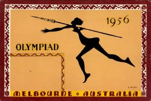 Künstler Ak Rajko, S., Melbourne Australien, Olympia, Olympische Spiele 1956, Speerwerferin