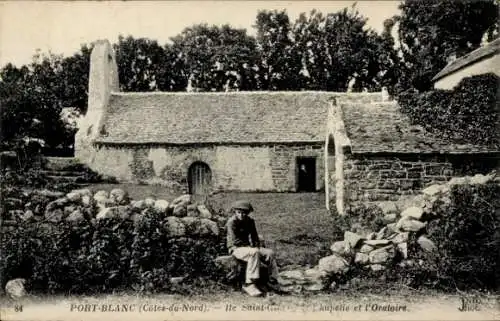 Ak Port Blanc Côtes d'Armor, Ile Saint-G., Kapelle, l'Oratoire