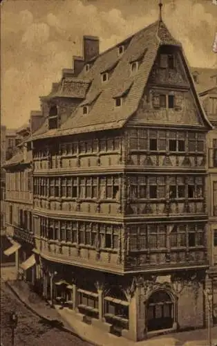 Ak Straßburg Elsass Bas Rhin, Altes Haus am Münsterplatz