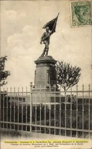 Ak Amanvillers Amanweiler Moselle, Denkmal, 3. Garde-Gren.-Regiment Königin Elisabeth