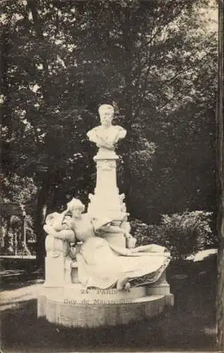 Ak Paris, Denkmal von Guy de Maupassant