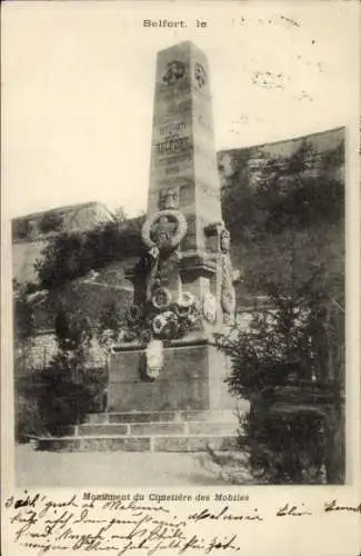 Ak Belfort Beffert Beffort Territoire de Belfort, Monument du Cimetière des Mobiles