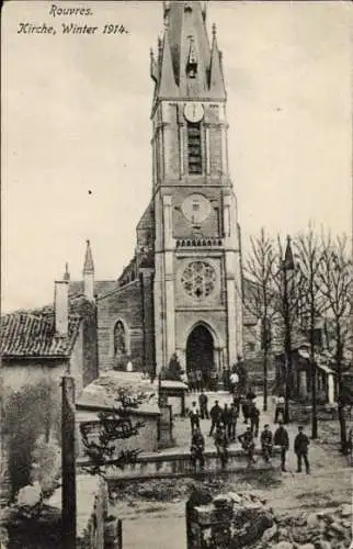 Ak Rouvres Haute Marne, Kirche, Winter 1914