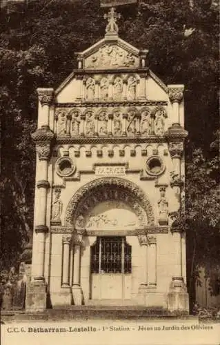 Ak Lestelle Bétharram Pyrénées-Atlantiques, I Station, Jesus ai Jardin des Oliviers