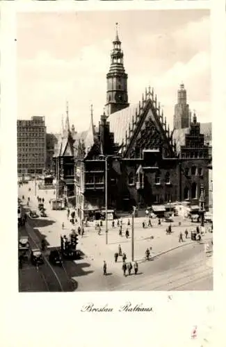 Ak Wrocław Breslau Schlesien, Rathaus