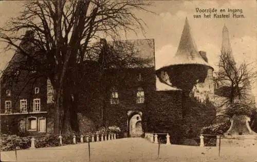 Ak Horn Limburg Niederlande, Voorzijde en Ingang van het Kasteel Horn