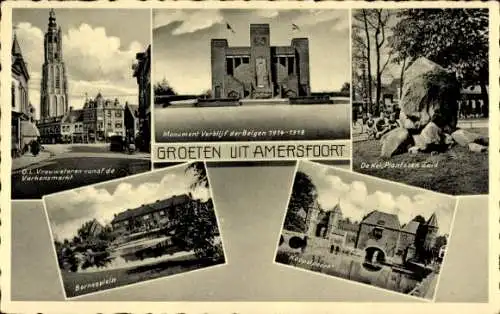 Ak Amersfoort Utrecht Niederlande, Varkensmarkt, Barneaplein, Monument