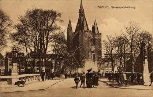 Ak Zwolle Overijssel Niederlande, Sassenpoortenbrug