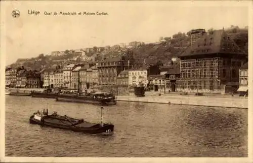 CPA Liège Liège Wallonie, Quai de Maestricht et Maison Curtius