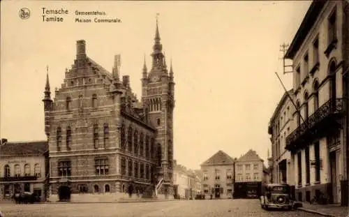 Ak Tamise Temse Temsche Oost-Vlaanderen, Gemeentehuis