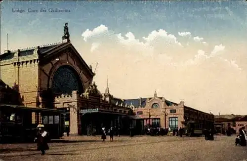 Ak Liège Lüttich Wallonien, Gare des Guillemins, Bahnhof, Straßenbahn