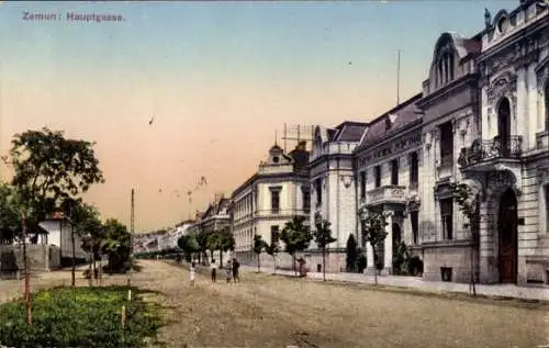 Ak Zemun Semlin Beograd Belgrad Serbien, Hauptgasse