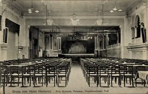 Ak Potsdam, Hotel Heinerici, Bühne, Saal