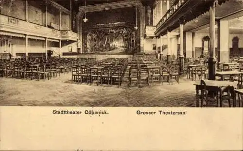 Ak Berlin Köpenick, Großer Saal im Stadttheater, Bühne