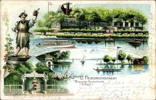 Litho Berlin Köpenick Friedrichshagen, Brauerei Ausschank, Gasthaus