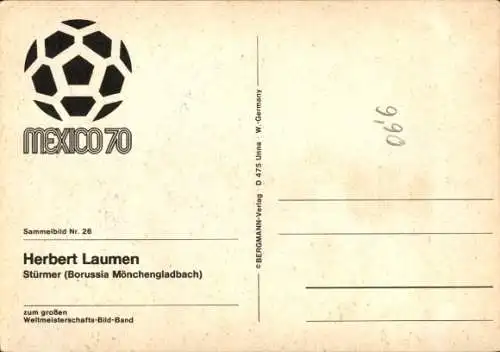 Ak Fußballspieler Herbert Laumen, Borussia Mönchengladbach, Autogramm