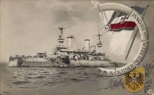 Ak Deutsches Kriegsschiff S.M.S. Kaiser Wilhelm der Große, Kaiserliche Marine