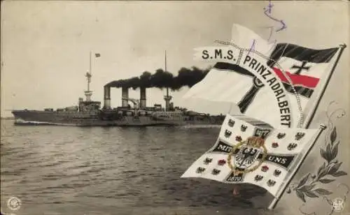 Ak Deutsches Kriegsschiff, SMS Prinz Adalbert, Großer Kreuzer, Kaiserliche Marine