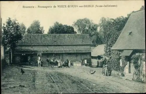 Ak Vieux Rouen sur Bresle Seine Maritime, Beurrerie, Fromagerie