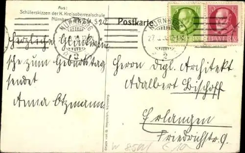 Künstler Ak Nürnberg, Turm