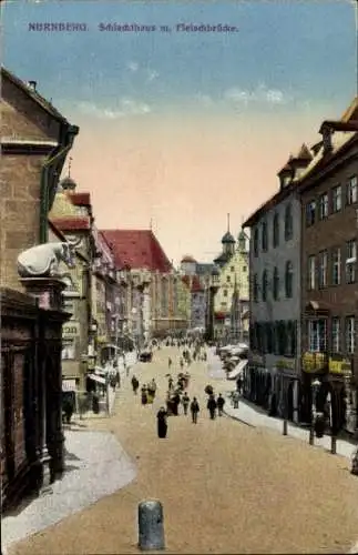 Ak Nürnberg in Mittelfranken, Schlachthaus, Fleischbrücke