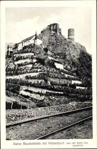 Ak Alf an der Mosel, Burg Arras, Ruine Bischofstein