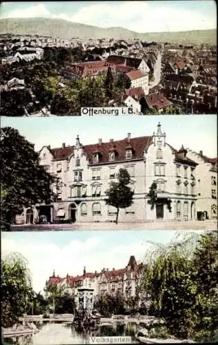 Ak Offenburg in Baden Schwarzwald, Volksgarten, Panorama