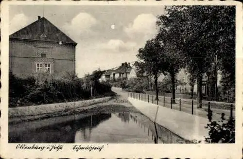 Ak Oldenburg in Holstein, Fluss, Straße