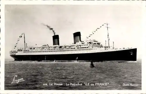 Ak Le Havre, Paquebot Ile de France, CGT French Line, Transatlantique