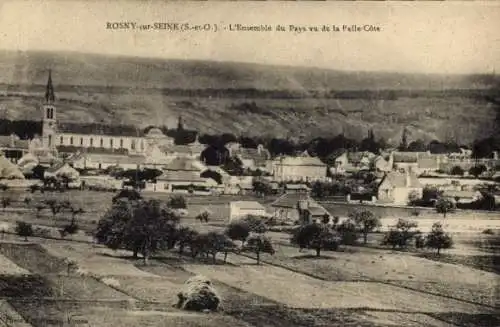 Ak Rosny sur Seine Yvelines, Panorama, L'Ensemble du Pays vu de la Pelle-Cote