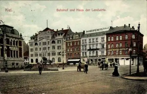 Ak Kiel, Bahnhof, Haus der Landwirte