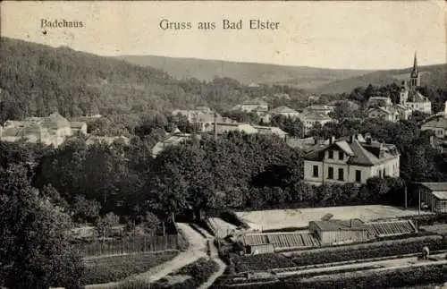 Ak Bad Elster im Vogtland, Gesamtansicht, Badehaus