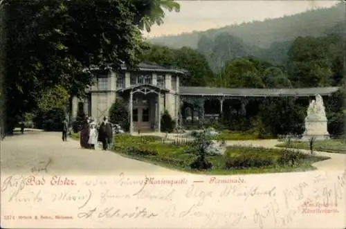 Ak Bad Elster im Vogtland, Marienquelle, Promenade