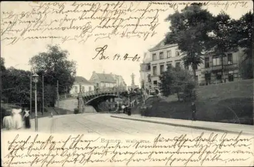 Ak Hansestadt Bremen, Wallbrücke