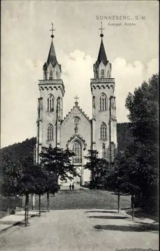 Ak Sonneberg in Thüringen, Evangelische Kirche