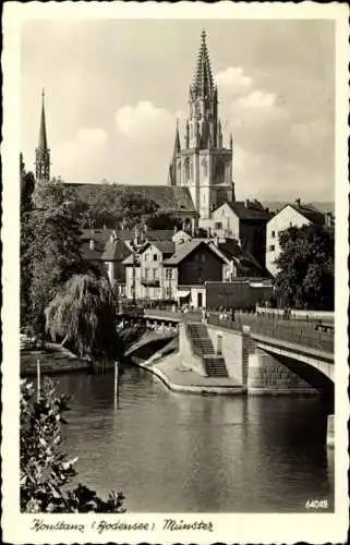 Ak Konstanz am Bodensee, Münster, Brücke