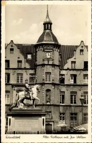 Ak Düsseldorf am Rhein, Altes Rathaus, Jan Wellem