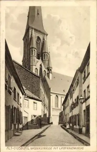 Ak Duisburg im Ruhrgebiet, Brüderstraße, Liebfrauenkirche