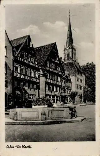 Ak Calw im Schwarzwald, Marktplatz