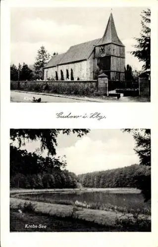 Ak Gudow im Herzogtum Lauenburg, Kirche, Krebs-See