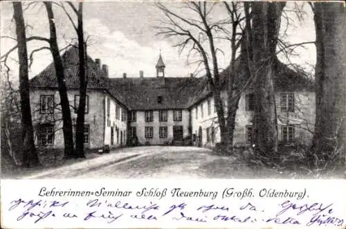 Ak Neuenburg Zetel in Oldenburg Friesland, Lehrerinnen-Seminar, Schloss